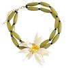 European & American White Flower Stud Earrings & Double-Layered Necklace Choker Set