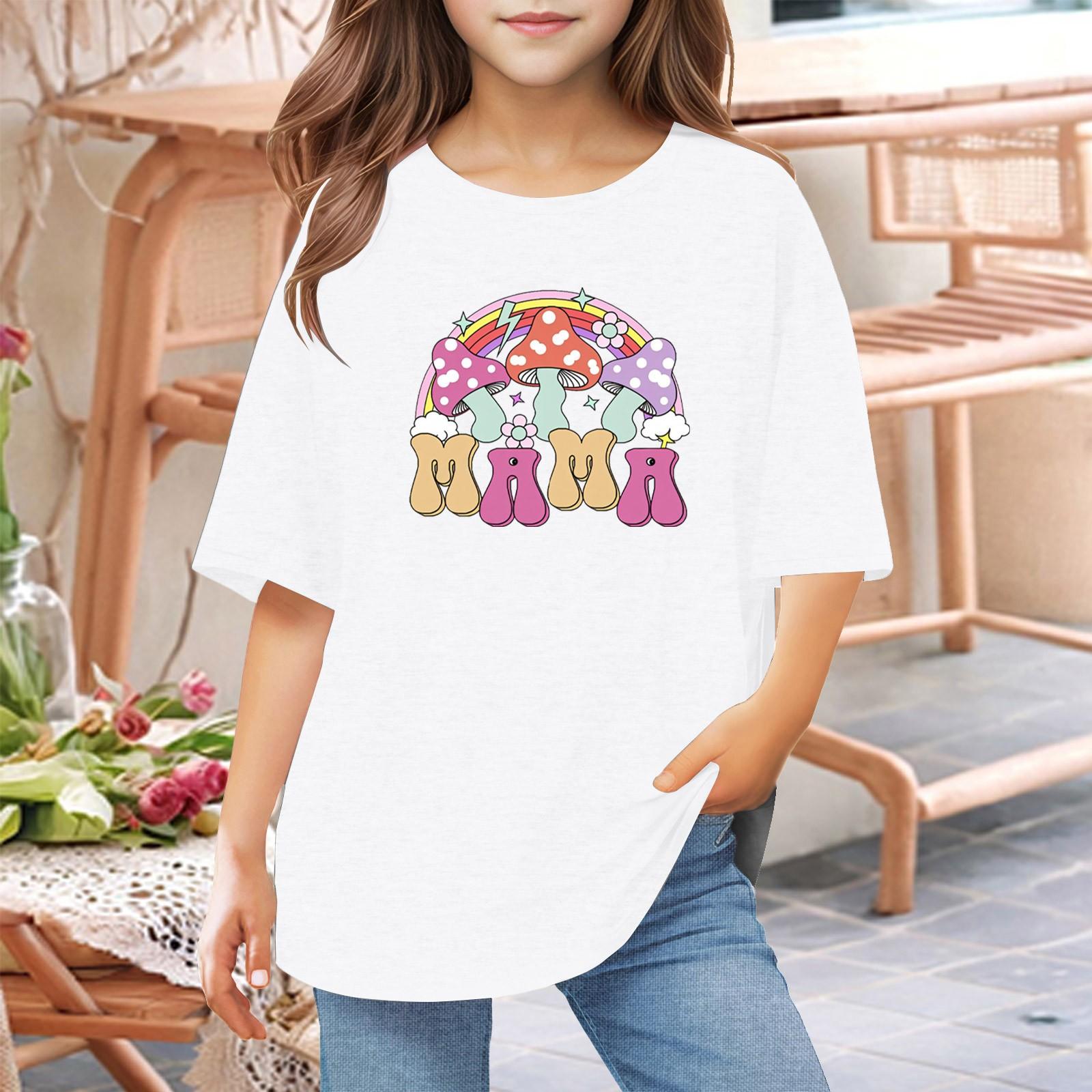 

Футболки для малышей, девочек и мальчиков, детские футболки с короткими рукавами и принтом для мальчиков и девочек 1-12 лет 120 белый