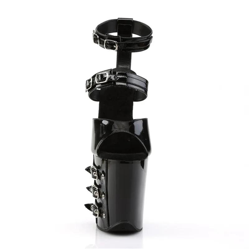 Hollow Out Rivet Sandals Gorgeous and Versatile Wedding Shoes Model Performs Pole Dance 20cm Heel