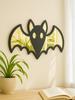 Acrylic Halloween Bat Shape Wall Mirror, Wooden Black Frame Wall Hanging for Living Room Bedroom, Spooky Aesthetic Wall Ornament