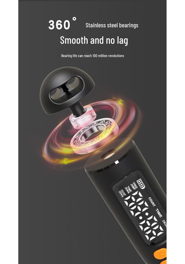 Rechargeable Smart Cordless Weighted Counting Jump Rope with Steel Wire for Fitness