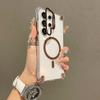 Applicable to Samsung s26ultra mobile phone case transparent magnetic suction s25u lens holder four corners anti-drop 24u protective case