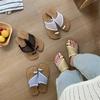 Korean Version of Flat Shoes One-word Drag Women's Summer Wear Mesh Breathable Women's Shoes Beach Shoes Holiday Style Sandals Toe Cover