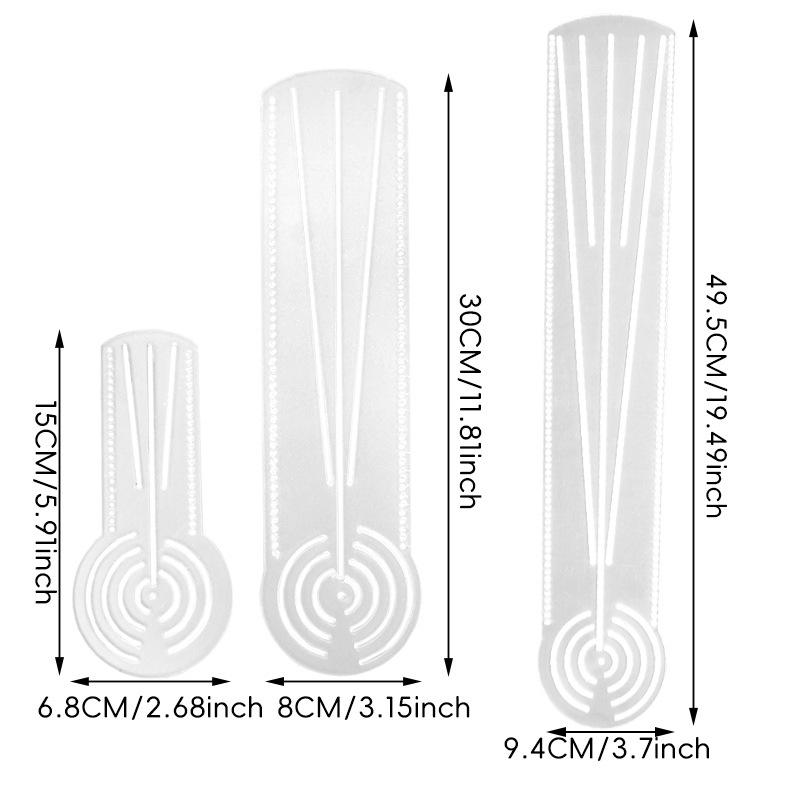 1Pcs Drawing Circle Arc Straight Line Gadget Multifunctional Mandala Painting Ruler Safety Material Portable Compact