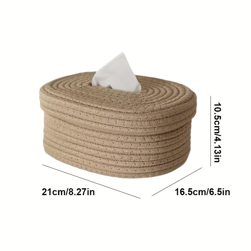 1pc Hand-Woven Fabric Tissue Box Holder-Stylish, Lightweight,Washable,Multifunctional Storage for Face Towels,Napkins On Home