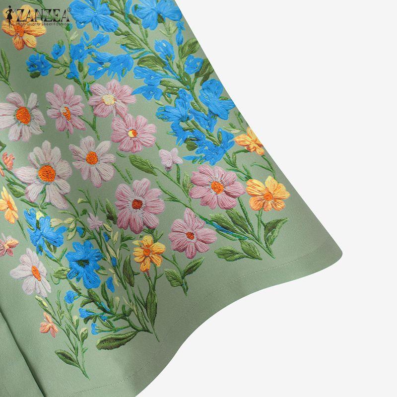 ZANZEA Gonne a stampa floreale larghe con elastico in vita casual da donna