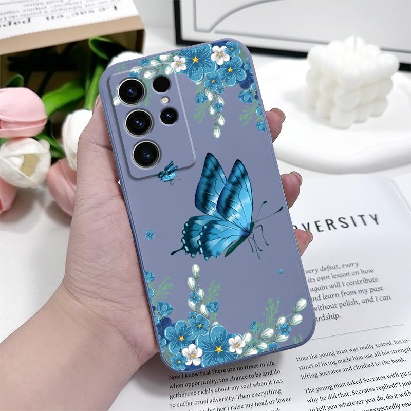 Exquisite Butterfly Phone Case For Samsung Galaxy S25 S24 S23 S22 S21 S20 S10 S10E Ultra Plus FE Note 20 Ultra Plus Cover
