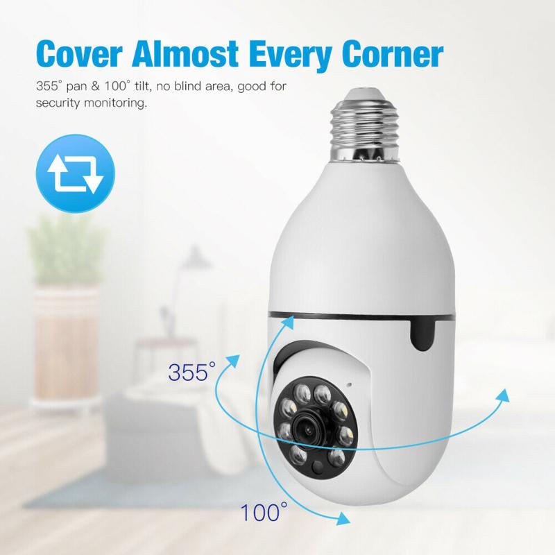2 In 1 Home Wifi Camera Light Bulb 360 Degree Ip66 Waterproof Wireless Two Way Voice Intercom