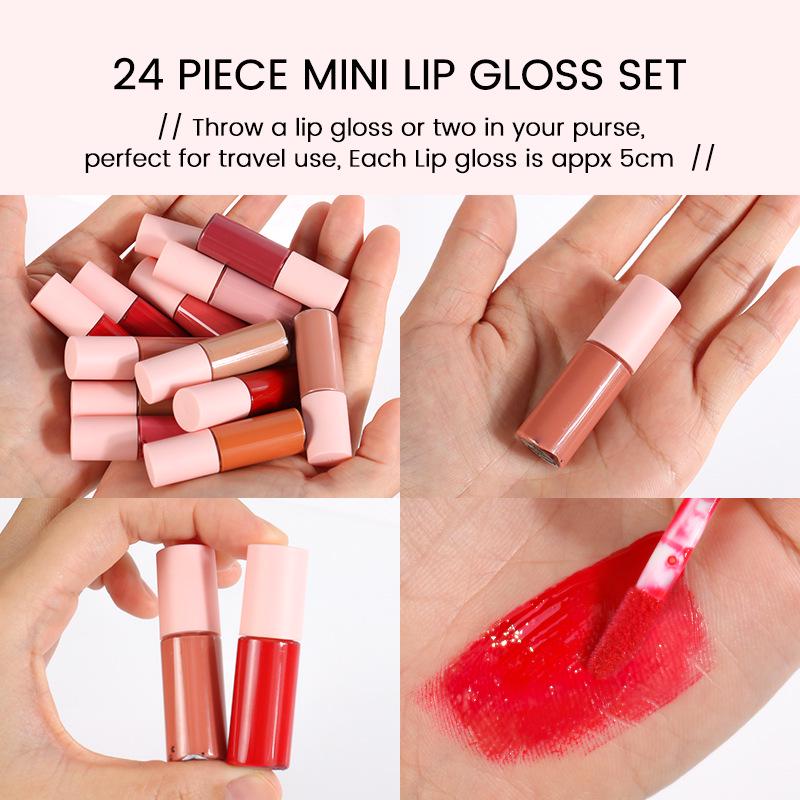 Mini Bottle Lip Gloss Set - Cross-Border Hot Seller (No Logo)