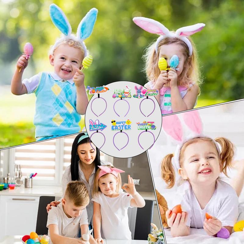 Head Bands For Women's Hair Easter 6X Bunny Ears Holiday Party Hair Accessories Headbands For Party Favor Easter Party Favors