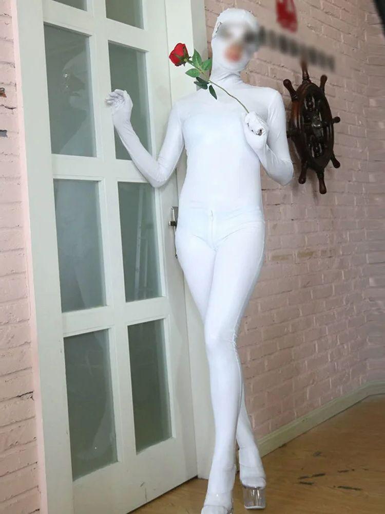 S-5XL Unisex Catsuit Cosplay Piele Sintetică PU Zentai Degete Bodystocking Fermoar Deschidere Între Picioare Bodysuit Colanți Leotard Conjoined