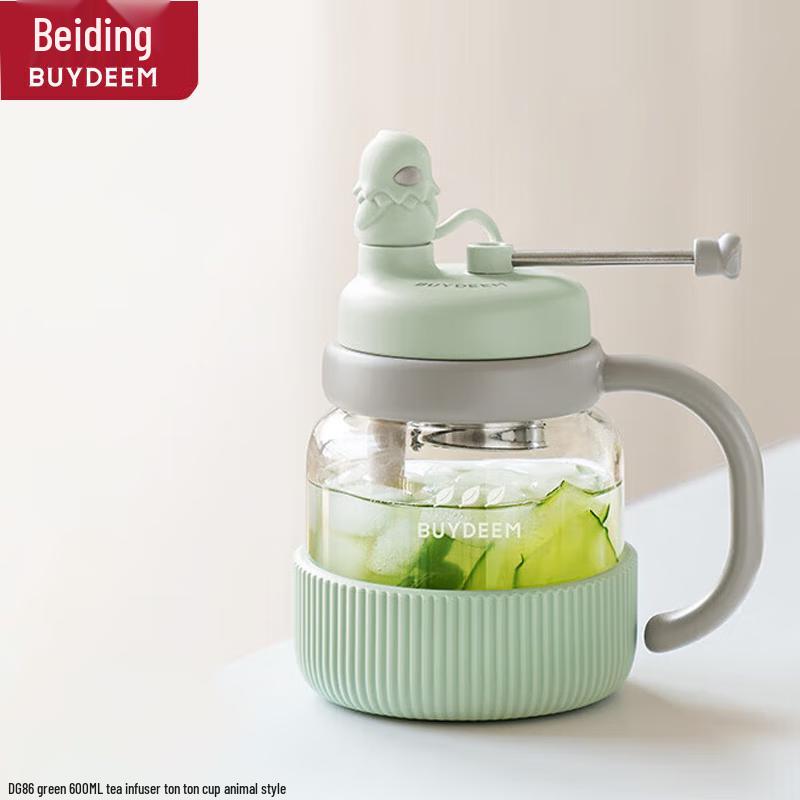 

Buydeem 600ml Glass Tea Infuser Bottle with Straw