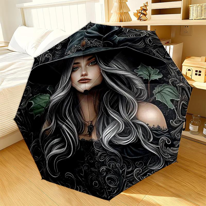 Magical Fantasy Witch Umbrella 8-Frame for Travel, camping, Casual Lightweight Portable Umbrella, Essential for every family Holidays Gift
