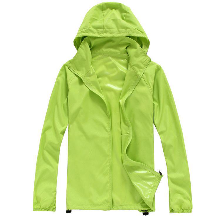 Female Clothing Women's Solid Colored Hooded Long Sleeved Jacket Wind Breaker Sun Protection Jacket Outdoor Sports Jacket