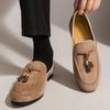 New Fashi Tassel Slip On Loafers Suede Leather Men Shoes Classic Dress Office Daily Business Party Casual Shoe for Man