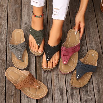 Chanclas de Verano con Suelas de Esponja Zapatillas Zapatos Casuales Sandalias de Mujer y Sandalias con Botones