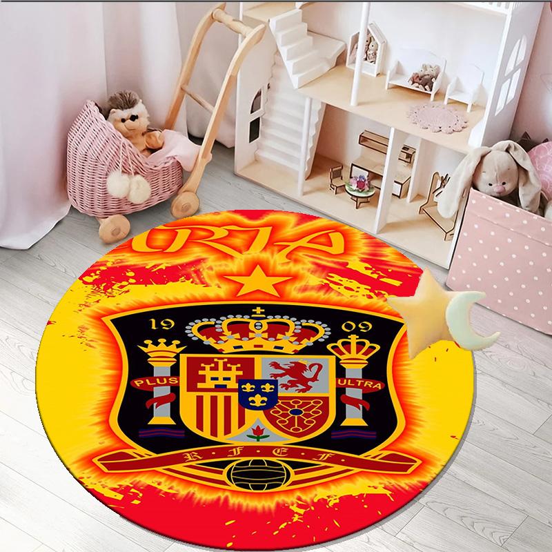 1PCS Tappeto Rotondo FC Barcellona Stemma Stampato Tappeto Rotondo per Area, Tappeto per Casa Ufficio, Tappeto Rotondo per Sedia, Tappeto Decorativo Regali per Fan Regalo di Natale