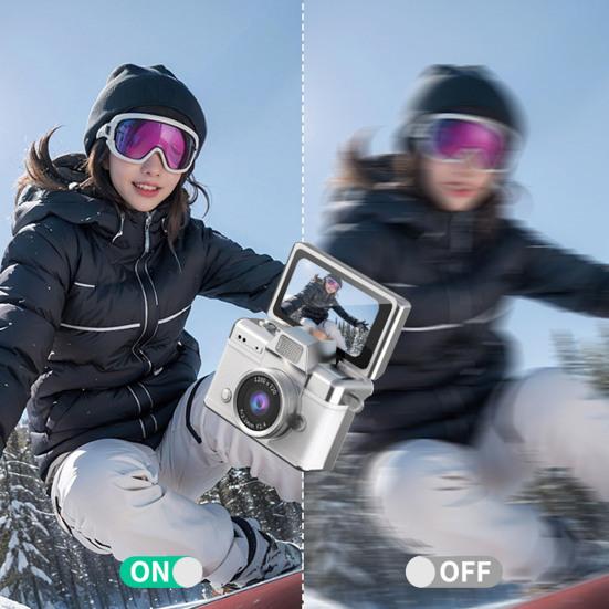 Thumb-Sized Flip Screen Mini Camera Tiny Retro Keychain Digital Camera with 1.47" LCD Screen Vintage