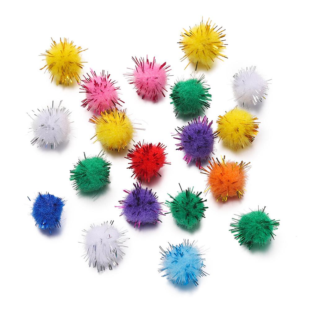 

100-Pack Assorted Color Pom Poms, 1-3cm Fluffy Craft Pom Poms for DIY Home Decor and Sewing 1cm 100 PCS