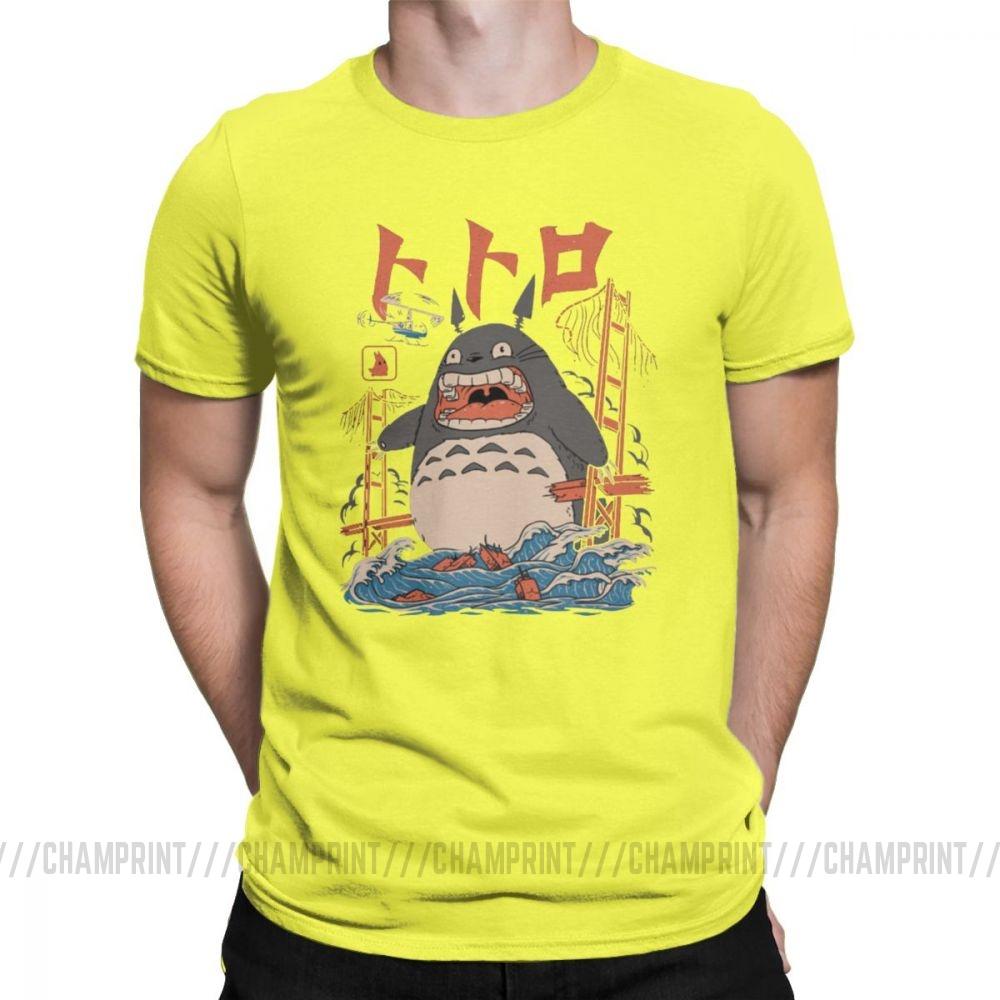 Novelty The Neighbor S Totoro Attack T Shirts Men Crewneck Cotton T Shirts Short Sleeve Tee L