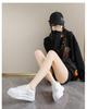 2024 Women's White Korean Style Thick Sole Sneakers: Versatile Autumn Casual Shoes