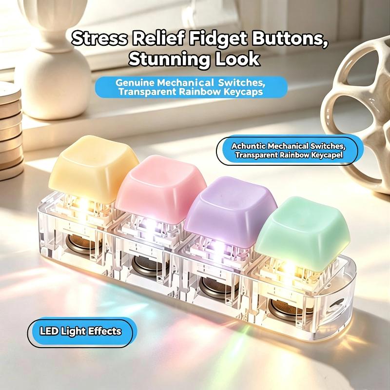 Mechanical Keyboard LED Light-Up Fidget Toy 2026 Creative Keychain Pendant for Adult Stress Relief Bag Accessory