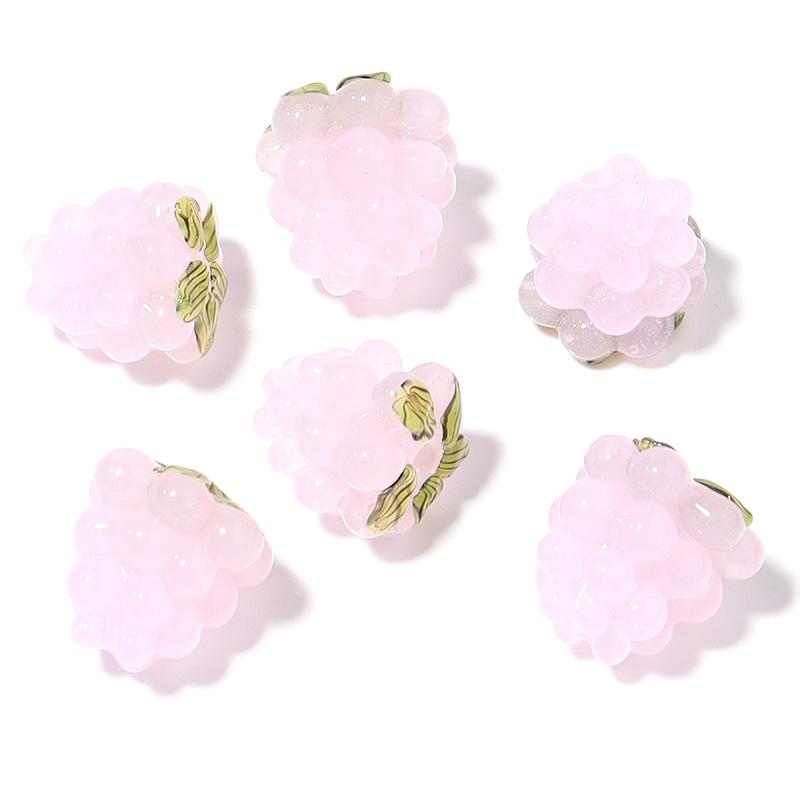 2pcs Raspberry Lampwork Beads Cute Fruit Grape Glass Loose Beads For Jewelry Making DIY Bracelets Necklace Earrings Accessories