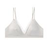 French Silk Satin Wire-Free Bra - Mulberry Silk, Breathable Mesh, Thin Triangle Cup, Lingerie for Large Busts