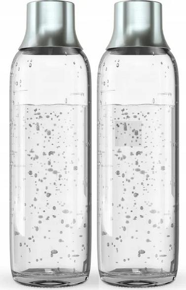 BRITA sodaTRIO Bottle Set 2-Pack, Silver & Transparent