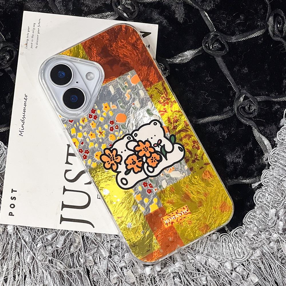 Painted Phone Case For iPhone 16 11 12 13 14 for 12 14 16 Pro 14 16 Pro Max Cute Pattern Glossy Hard Cover