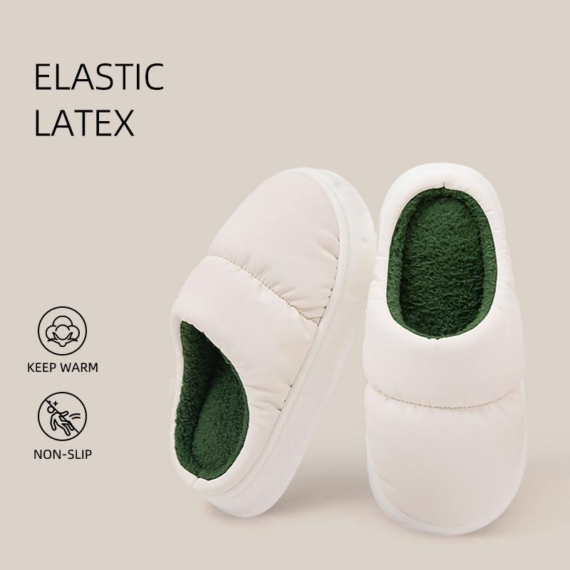 

Waterproof cotton slippers men s winter new indoor dormitory home non-slip warm velvet thick-soled slippers women 36-37