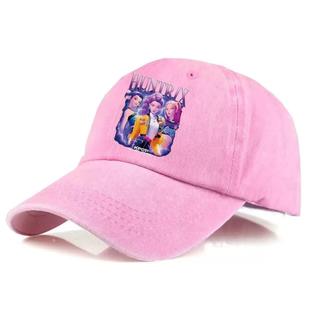 HUNTR/X Anime Girls Embroidered Baseball Cap, Vintage Washed Cotton Adjustable Dad Hat, Unisex Casual Sun Hat for Fans