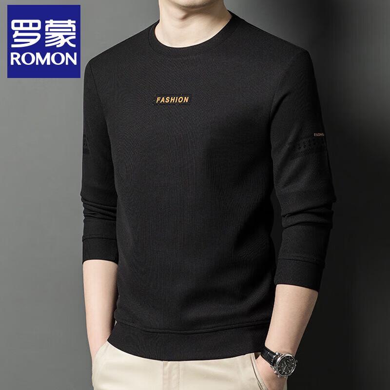 Romon Men s 2025 Casual Round Neck Long-Sleeve Sweatshirt XL