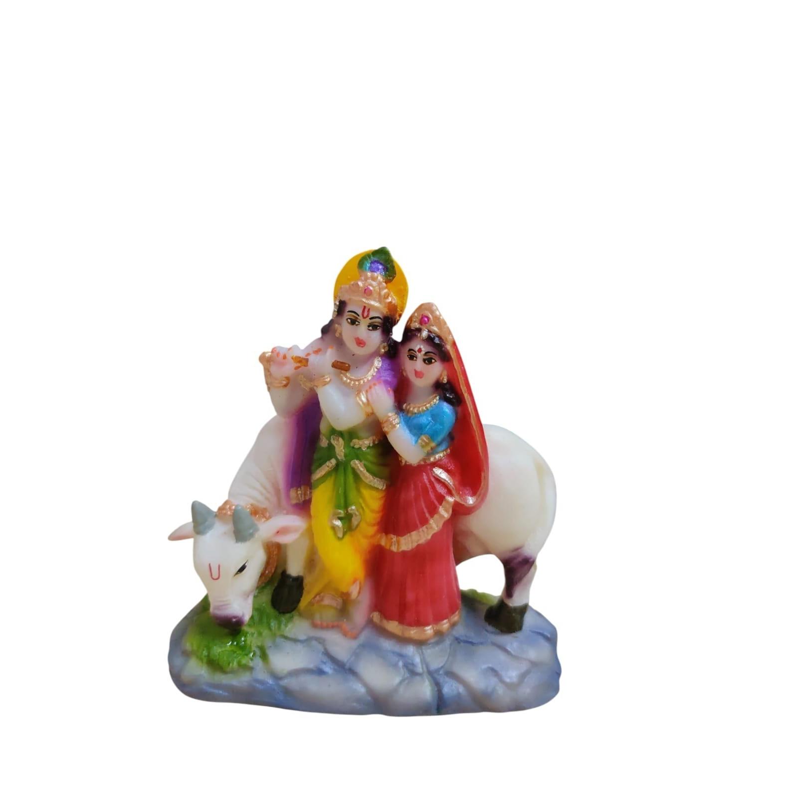 @ Radha Krishna Cow Idol Home Decor Statue For Living Room 234Gm Zr-7035-60%Off