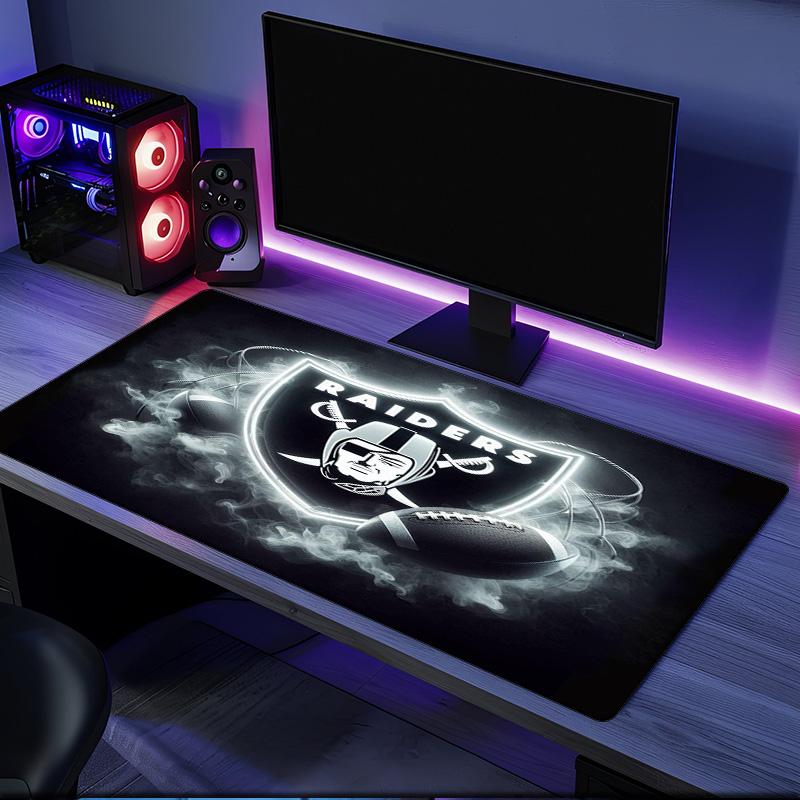 Raiders Team Logo Design mouse pad, rubber base, esports desk mat, mouse pad for gamers and office use, gaming desk , easy to clean mat