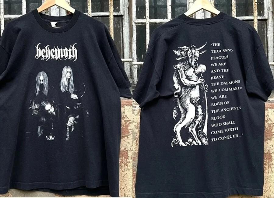 

Behemoth Метал-группа короткий рукав черный цвет классическая 2-сторонняя футболка S5XL Унисекс футболка M