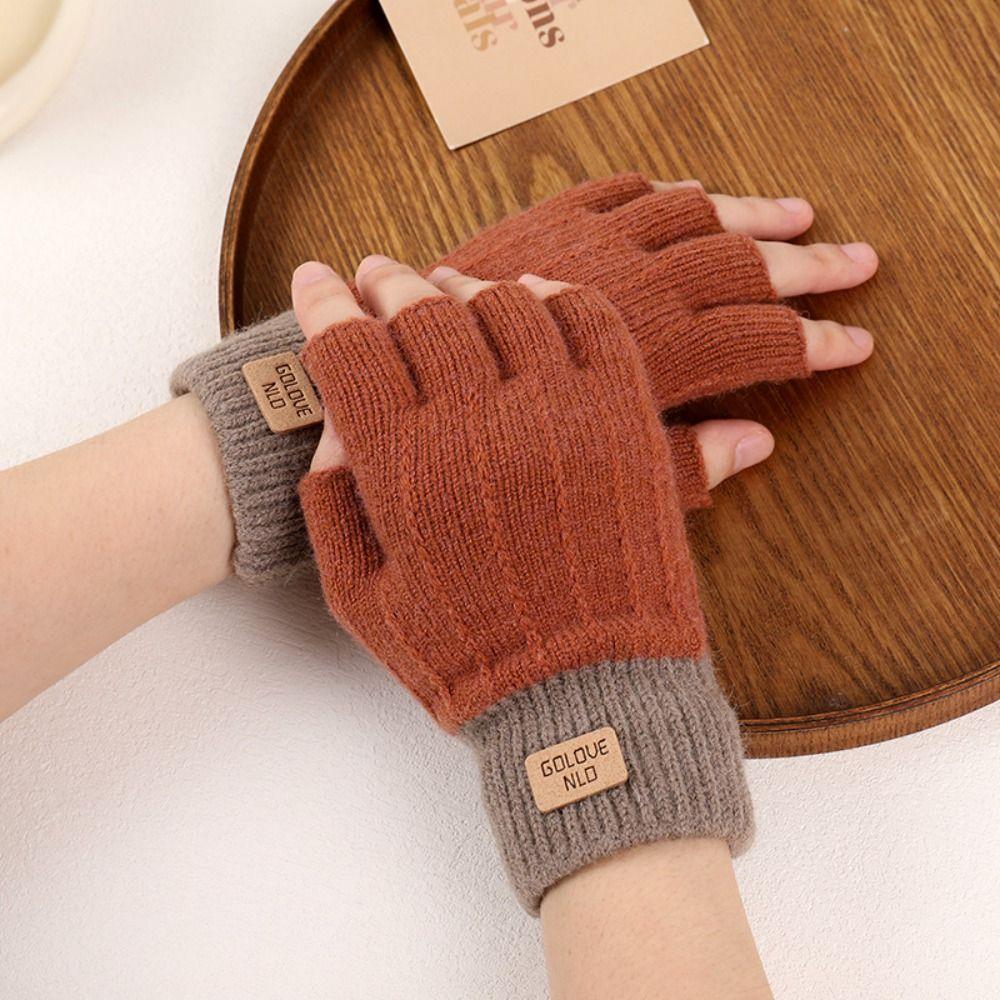 Anti-Freeze Thermal Gloves Thick Winter Warm Gloves New Half Finger Gloves Women Men