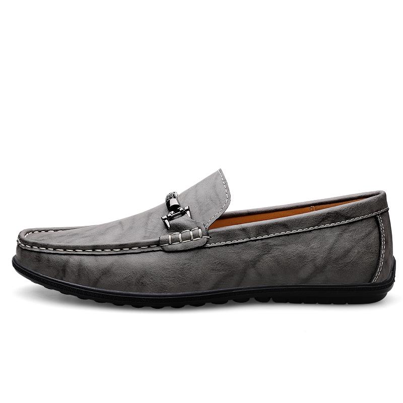 

Fashion Fashionable Luxury Brand Minimalist Designer Style Elegant Loafers Handmade Footwear Office Comfortable Genuine Leather Shoes 46 серый