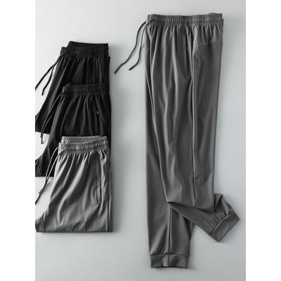 Elastic Ice Silk Pants Men's Summer Thin Straight Drooping Casual Sports Pants Export Export Men's Quick-Drying Pants