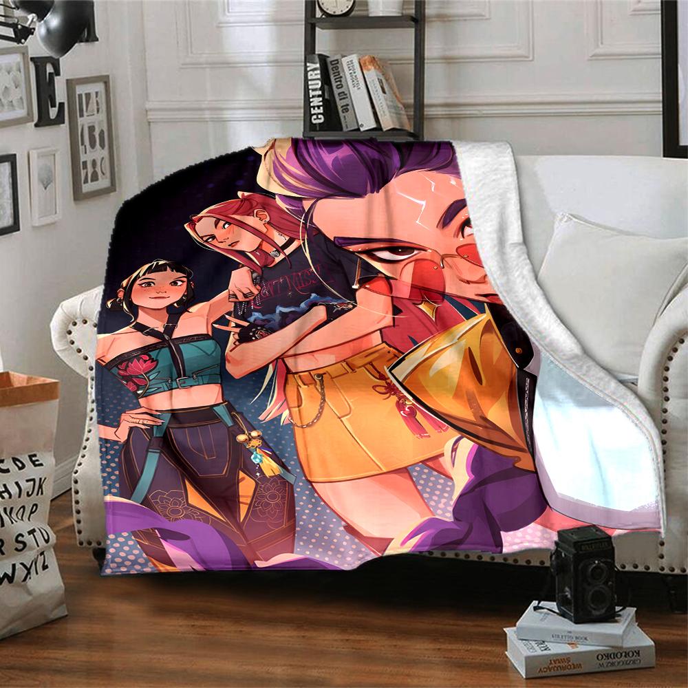 1pc KPop Demon Hunters22 Blanket, Gift, for Men and Women, Soft Blanket, Good for Sofa Bed Couch Travel, Lightweight Flannel Blanket