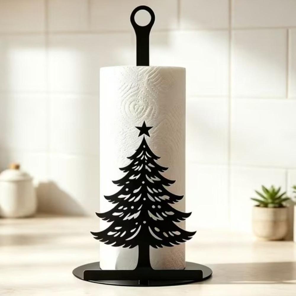 Freestanding Christmas Tree Shaped Tissue Holder Weighted Base Kitchen Paper Holder Desktop Decor