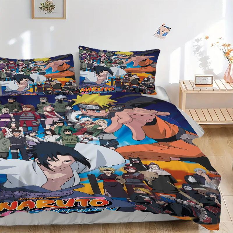 Naruto'S Epic Journey Print 3Pcs Bedding Setduvet Cover With 2 Bedropillowcase Home Birthday Gift