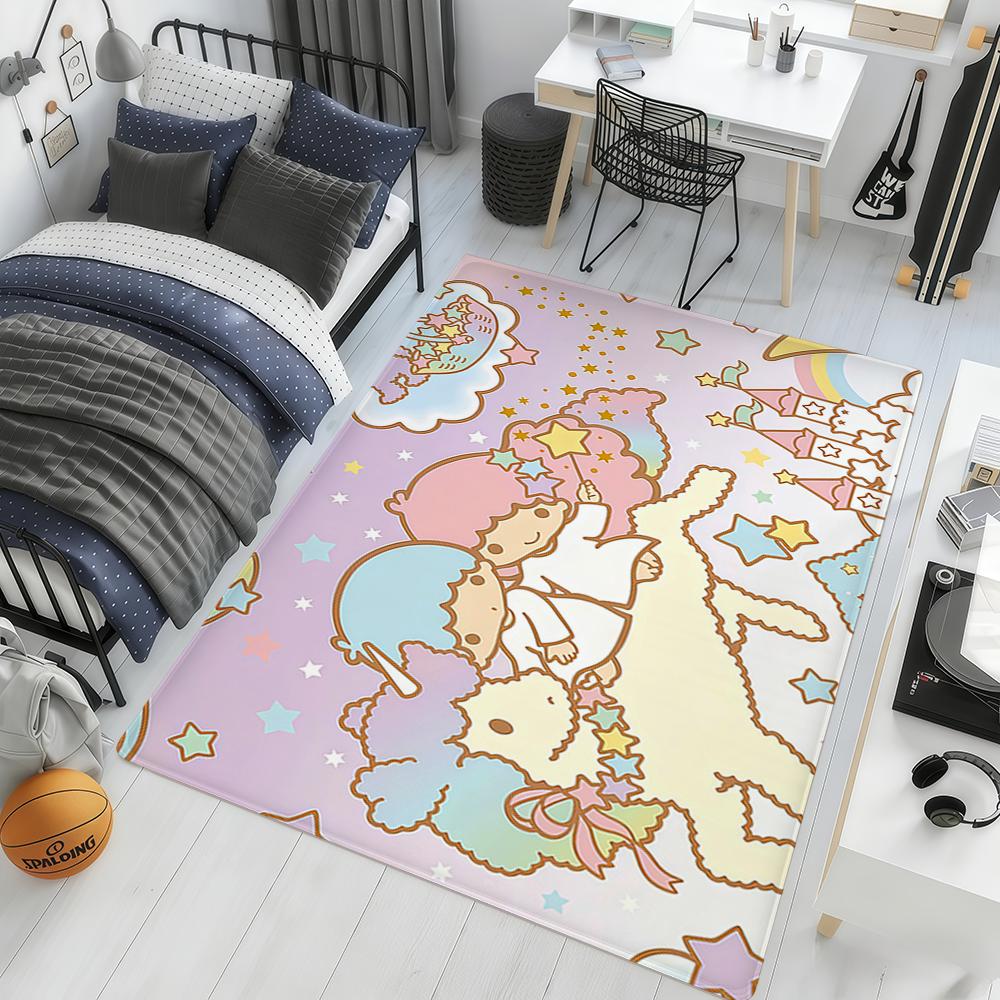kawaii l-Little twin stars sro hogar Bedside Rug Kitchen Bath Floor Mat Hallway Balcony Carpet Entrance Doormat Decor Home
