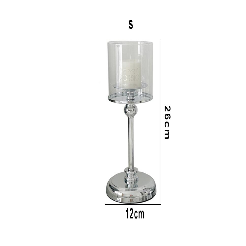 Detachable Metal Glass Candle Holders Transparent Luxury European Style Candlestick Anti-slip Table Ornaments