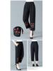 Mom's Summer Embroidered Cotton Linen Pants - Breathable Casual Fit for Women