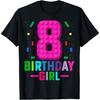 Kids Builder 8 Years Old Building Blocks 8th Birthday Girl T-Shirt