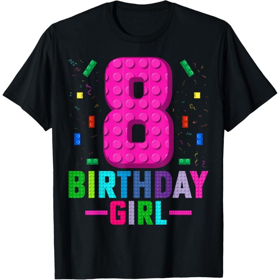 

Kids Builder 8 Years Old Building Blocks 8th Birthday Girl T-Shirt XXXXXL чёрный