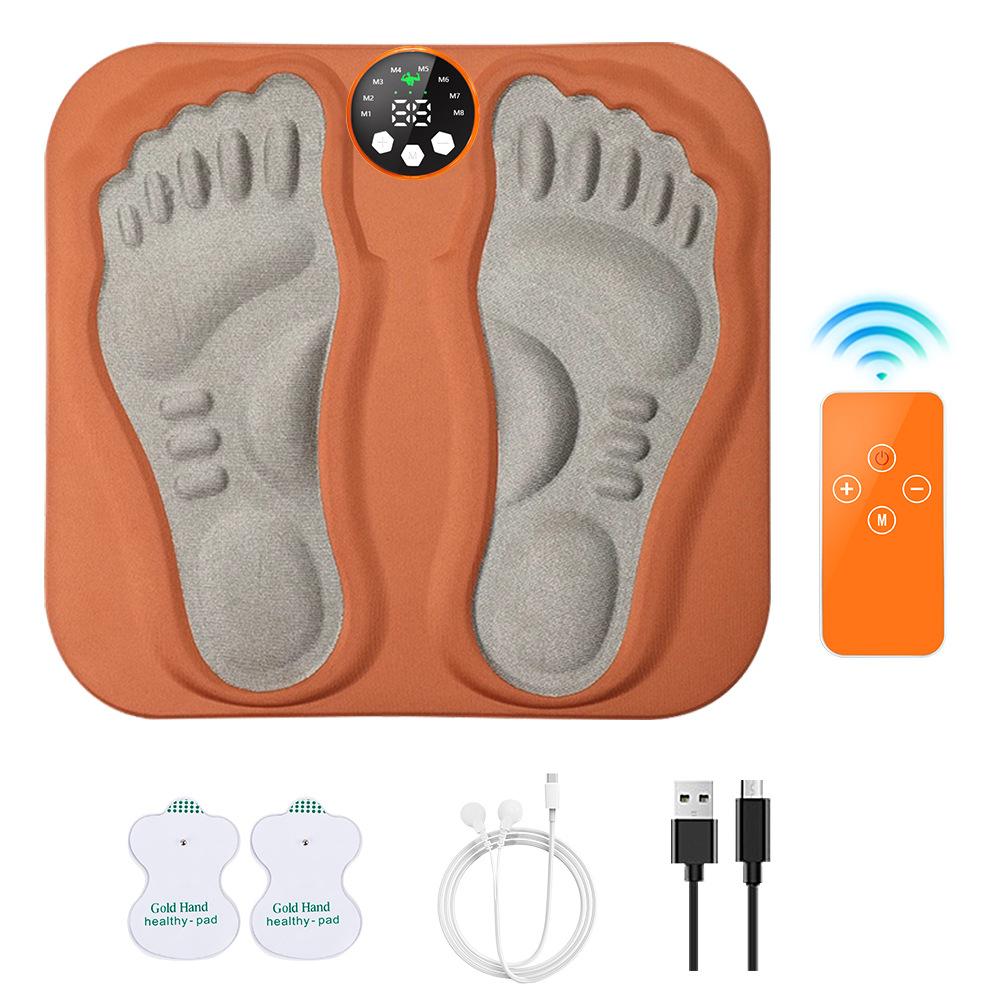 EMS Foot MassagingTool Pad Folding Calf Massagedevice Mat Relax Muscles Rechargeable Smart Foot Stimulator Pad with Remote Control