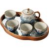 Huang Ru Kiln retro teapot landscape ceramic Teaware simplicity small household light luxury high-end kung fu tea cup tea tray