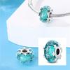 Authentic Certified Pink Glass Bead Blue Romantic Bead Charms Compatible With Bracelets Charm Bead Charms Copper Women Diy Jewellery Making